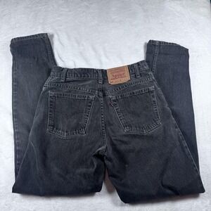 VTG Levi's 550 Jeans Womens 11 Long Black Relaxed Fit Tapered Leg Made in Canada